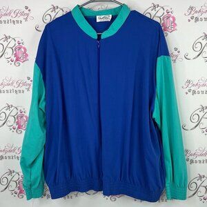 Arnold Palmer jacket zip up vintage track style royal blue lightweight Jacket